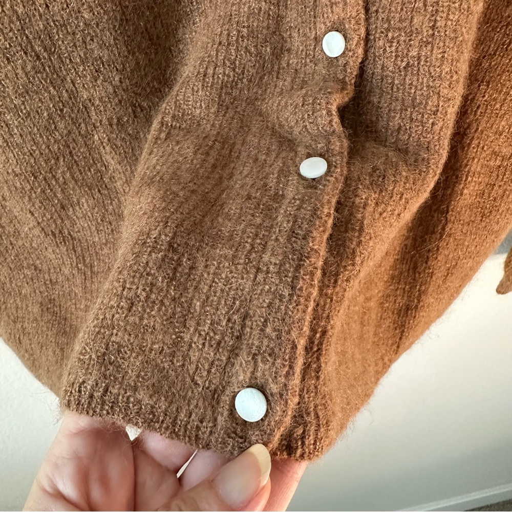 NWT Sezane Gaspard Cardigan Sweater Camel Brown SZ M - Picture 4 of 8